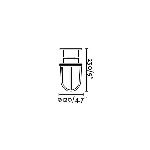 Faro Mauren - 1 Licht Buitenlamp Sokkel Messing IP44, E27
