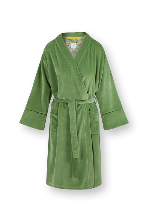 Pip Studio - Naomi Kimono Dames - Velvet - Groen - XS - vtwonen shop