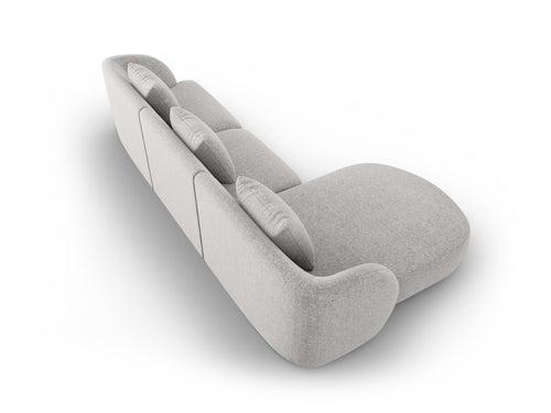 Cosmopolitan Design linker hoekbank Tulum 4-zits, chenille, lichtgrijs - 156x255x70cm