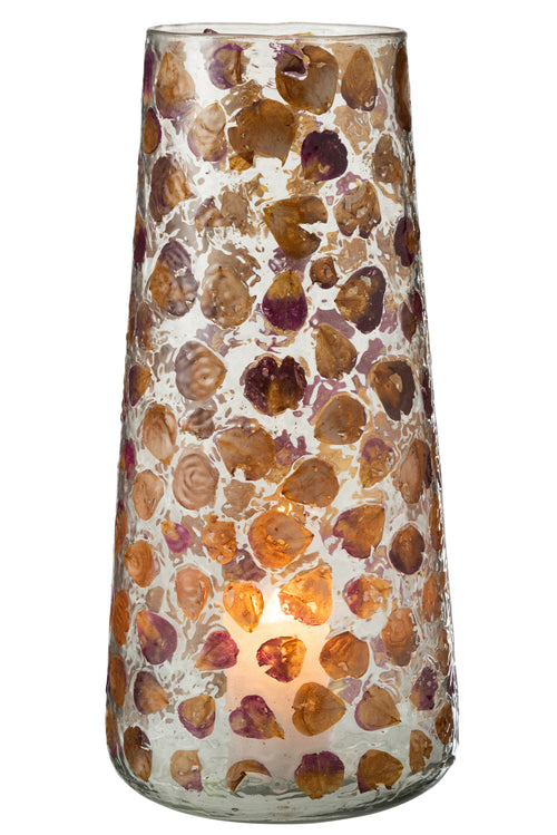 J-Line vaas Gerard - glas - amber - 36.5 cm hoog - vtwonen shop