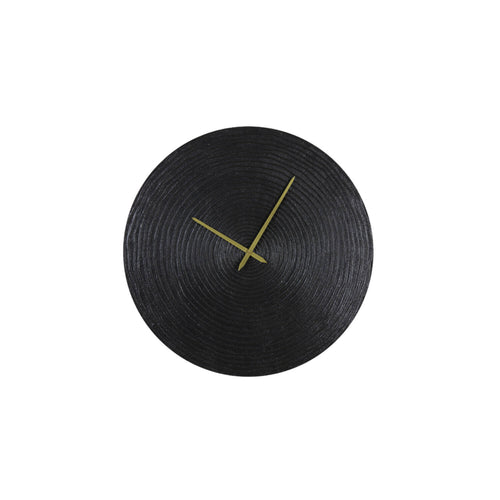 Light & Living klok  - zwart - 58x2x58 cm