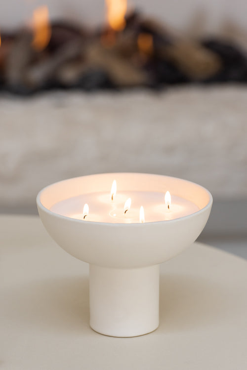 J-Line geurkaars Kop - keramiek - wit - small - 9U - vtwonen shop