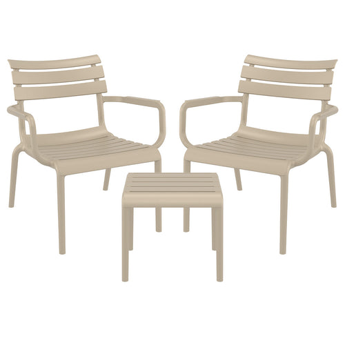 Garden Impressions loungeset Paris taupe 3-delig