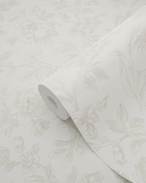 ESTAhome behang elegante bloemen beige - 50 x 900 cm - 132101