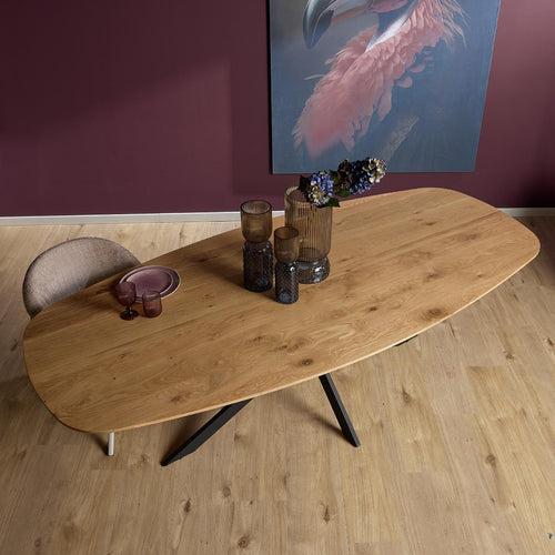 StarFurn Eettafel Ferris - Deens Ovaal Naturel Hout - 280x120x76cm