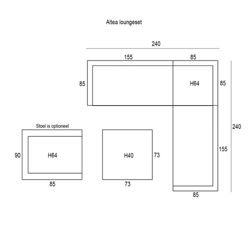 Garden Impressions loungeset Altea donker grijs 5-delig - vtwonen shop