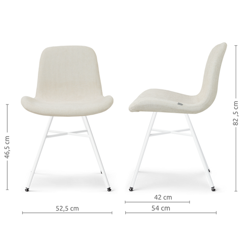 Nolon Noa-Fé eetkamerstoel cottonbeige - wit onderstel - vtwonen shop