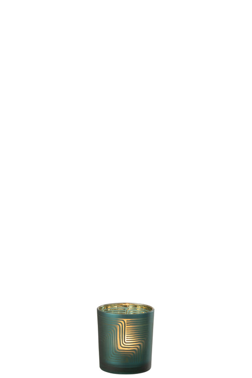 J-Line kaarshouder Zigzag - glas - groen - small - 6 stuks