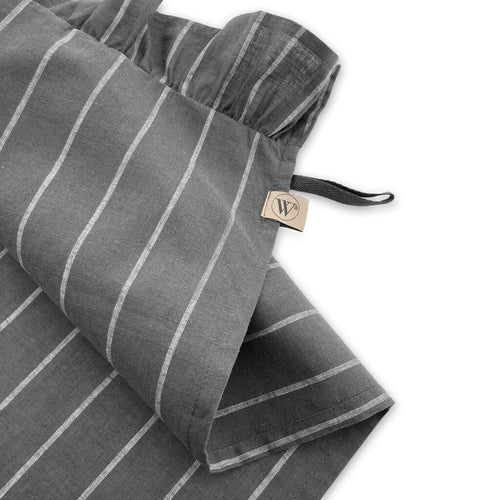 Walra - Keukenset Lovely Linen Ruffles - 3x 50x70 cm - Antraciet