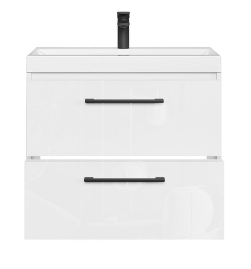 Badplaats Badkamermeubel Set Florence 01 60 cm – Hoogglans Wit – Hangend Wastafelmeubel met Soft-Close