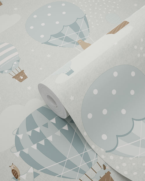 ESTAhome behang luchtballonnen blauw - 50 x 900 cm - 131345 - vtwonen shop