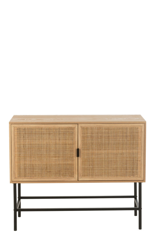 J-Line kast Vierkant - metaal - naturel/zwart - small