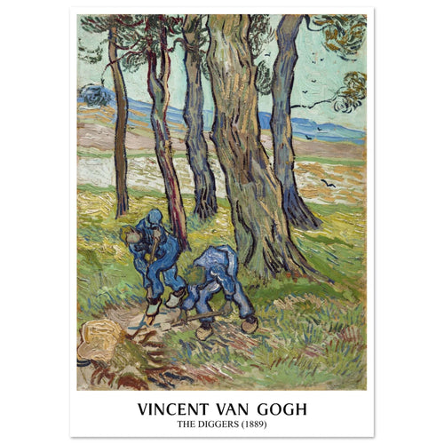Artfulprints Poster Vincent van Gogh - The diggers   - A4 21x29.7 cm - Groen