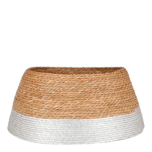 House of Seasons Kerstboomrok - H26 x Ø58 cm - Zeegras - Zilver