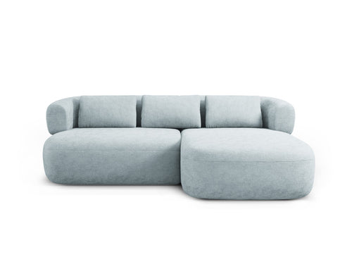 Micadoni rechter hoekbank Jenny 5-zits, chenille lichtblauw - 145x200x73cm