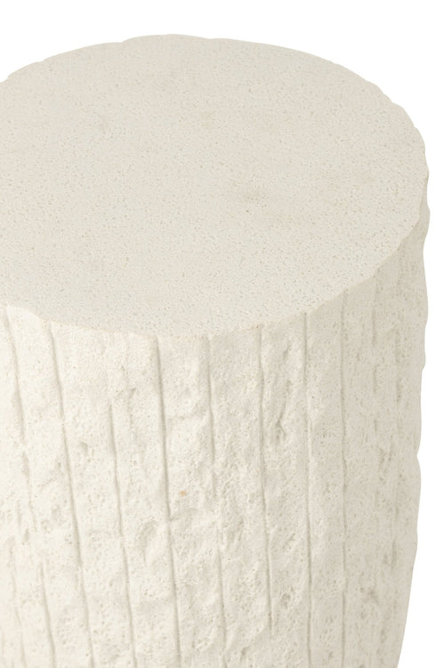 J-Line decoratie Sokkel Rocky Reliëf - polyresin - wit - large