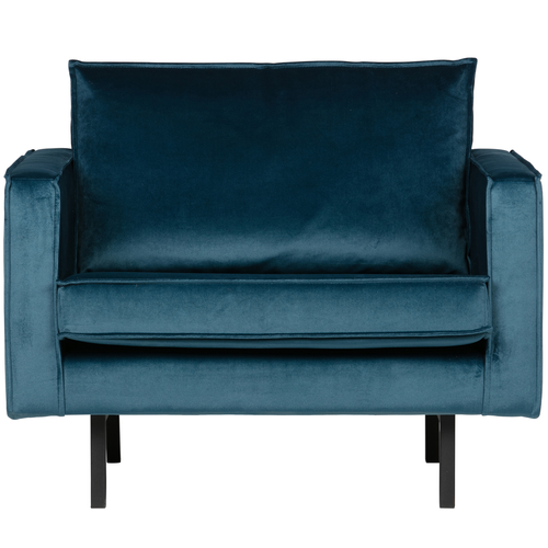 BePureHome fauteuil Rodeo - Velvet - Blauw - 85x105x86 - vtwonen shop