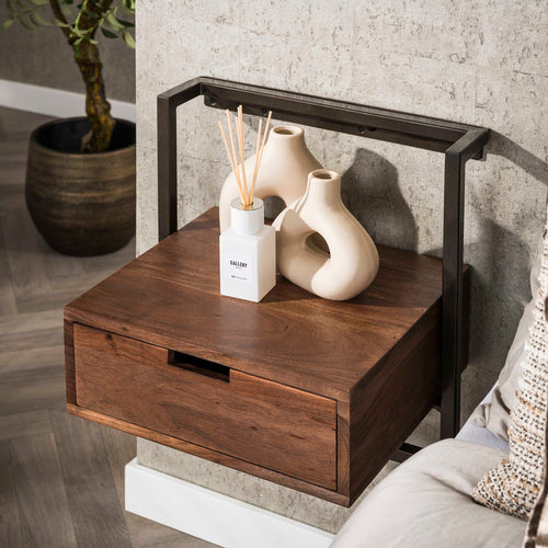 Giga Living Nachtkastje Air Solid - Bruin Hout - 35x44x45cm