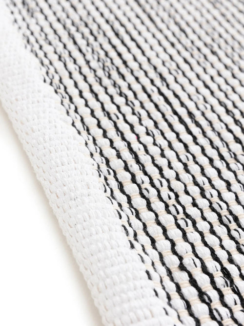 benuta katoenen loper Ron - beige/zwart - 80x250 cm