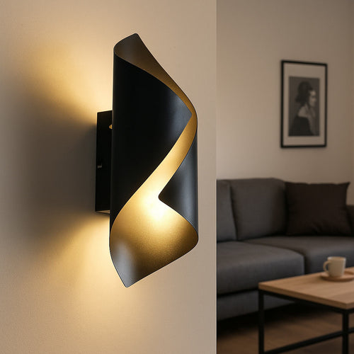 Freelight wandlamp Letto - 1 lichts - 12  x 31   cm - zwart