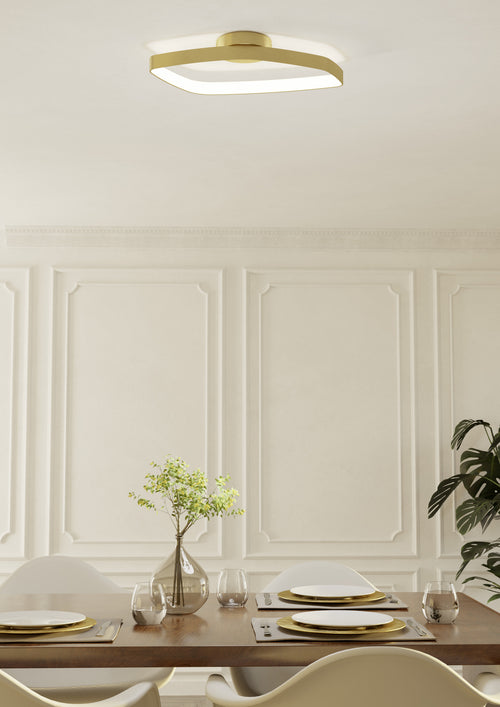 EGLO plafondlamp Vallerosa - led - 58 cm - goud/wit - dimbaar - staal - vtwonen shop