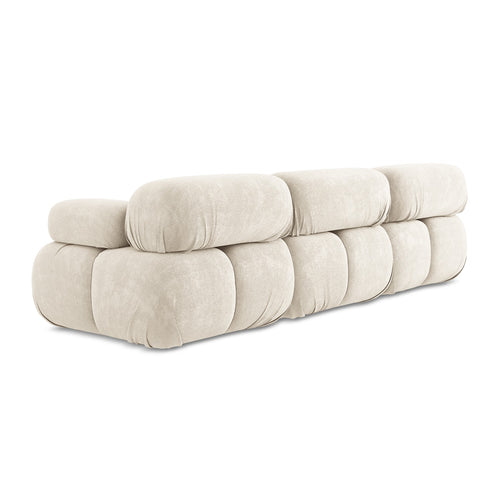 LaMiaSofa 3-zits bank Sanremo - chenille stof - lichtbeige - 285x96x70