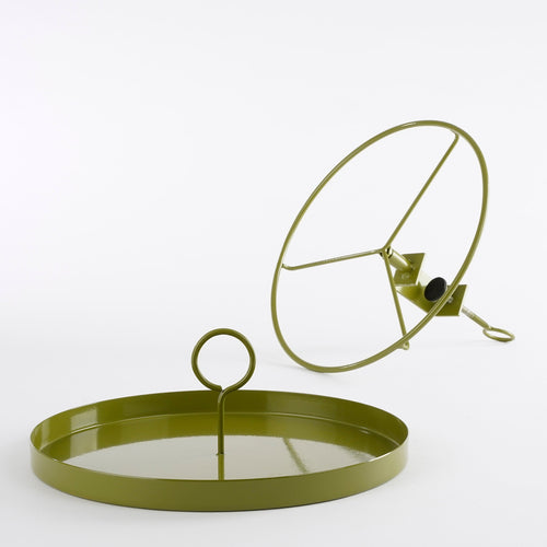 Mica Decorations Aston Dienblad met Klem - H30 x Ø31 cm - Metaal - Donkergroen - vtwonen shop