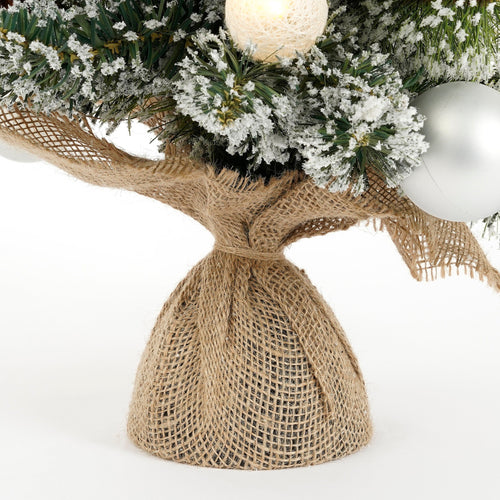 Black Box Trees Kaprun Kunstkerstboom in Jute met LED Verlichting en Timerfunctie - H60 x Ø39 cm - Zilver, Groen - vtwonen shop