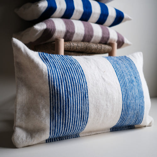 Household Hardware - kussen - Blauw - Smalle streep - vtwonen shop