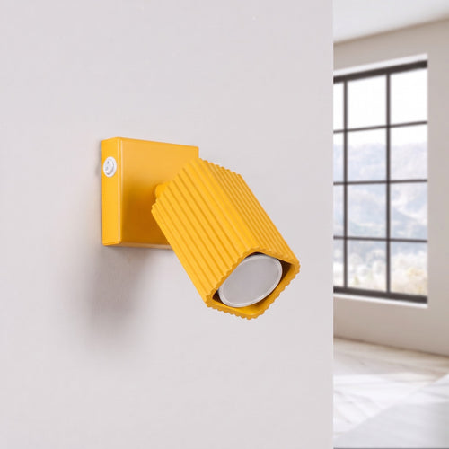 Sollux Lighting Wandlamp RAYO geel met schakelaar - 8x16x16cm