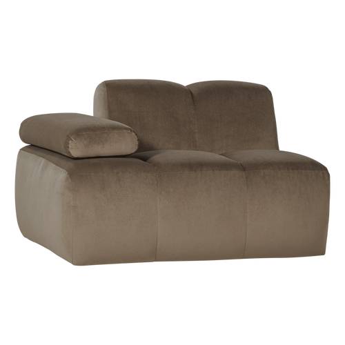 WOOOD 1-zits bank arm links Mojo - Velvet - Taupe - 74x124x97