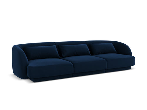 Cosmopolitan Design Bank Tulum 3-zits, flueel, koningsblauw - 90x255x70cm