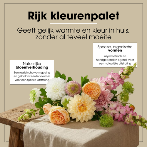 Mica Decorations Kunstboeket Jean - Decoratief Boeket - Kunstplanten voor Binnen - Kunstplant Zonder Onderhoud - Veldboeket Kunstbloemen