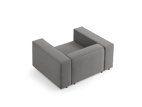 Cosmopolitan Design Fauteuil Arendal flueel, cement - 102x124x70cm