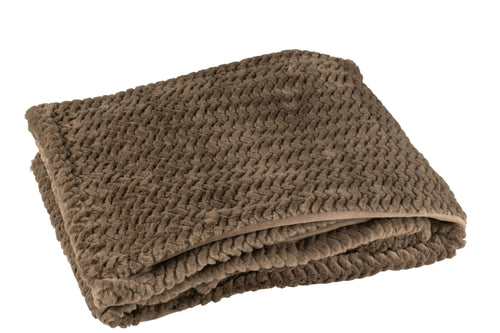 J-Line plaid - polyester - donkerbruin
