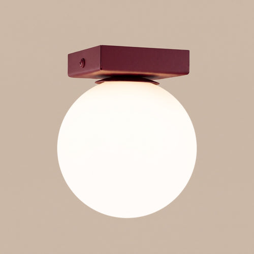 Sollux Lighting Plafondlamp YOLI 1 bordeaux - 12x12x14,5cm