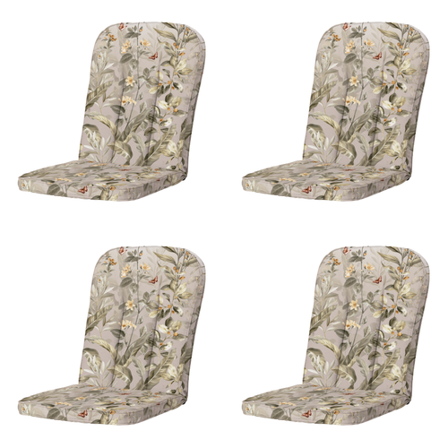 Madison tuintstoelkussen hoge rug Elisa - multikleur - 110x48x6cm - set van 4