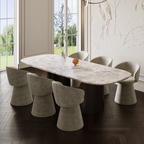 Sia Home - Eetkamerstoelen FLARE - Fluweel met structuur - Mol - 54cm