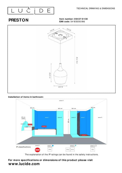 Lucide hanglamp PRESTON - 1xGU10 - Zwart - vtwonen shop