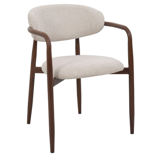 Giga Meubel Eetkamerstoel Alexia - Beige Stof Metaal - 59x57x77cm - Set van 2