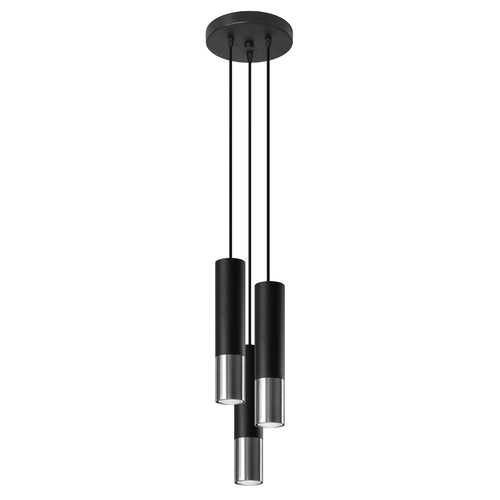 Sollux Lighting Hanglamp LOOPEZ 3P zwart/chroom - 20x20x90cm