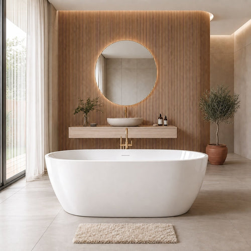Badplaats Ligbad Bahia 170 x 75 x 58 cm – Vrijstaand Bad – Hoogglans wit