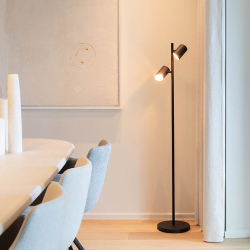 Atmooz vloerlamp Kisoro - zwart - Ø 33 x H 144 cm - G9