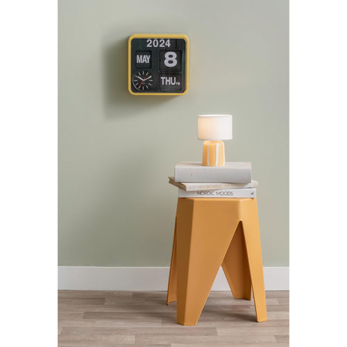 Karlsson wandklok Mini Flip - geel - 10x24x24cm