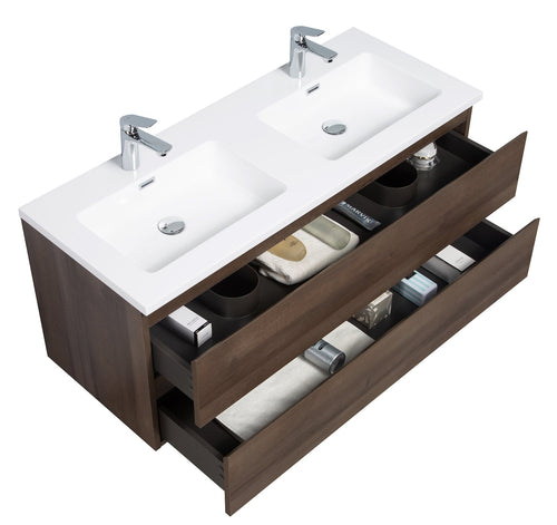 Badplaats Badkamermeubel Set Angela 120 cm – Bruin Eiken – Badmeubel met Wastafel