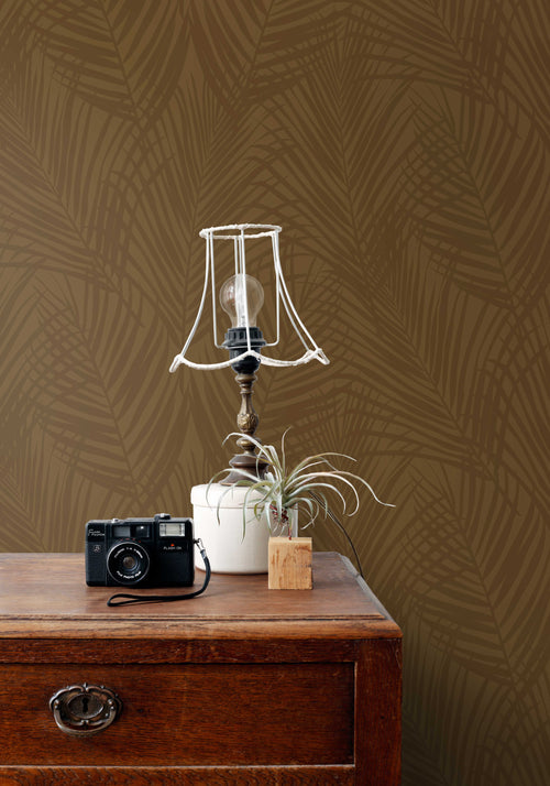 ESTAhome behang palmbladeren okergeel - 50 x 900 cm - 131218 - vtwonen shop