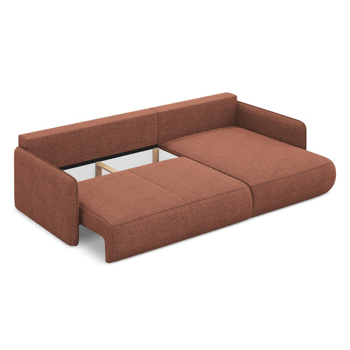 LaMiaSofa hoekbank rechts Palermo - chenille stof - gedempt roze - 240x148x86