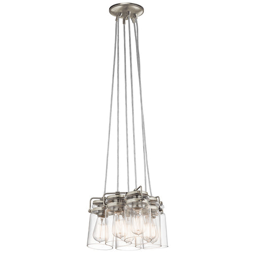 Elstead Brinley - Hanglamp met 6 lichtclusters, geborsteld nikkel, E27
