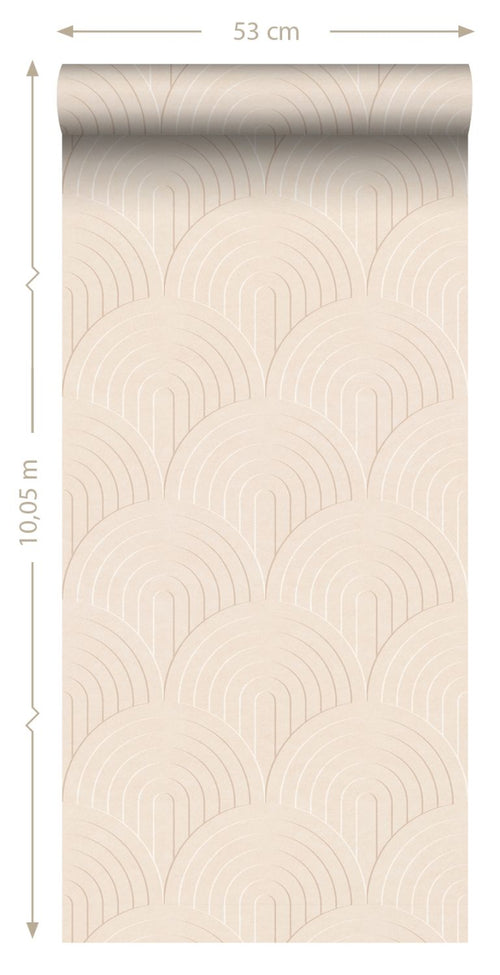 ESTAhome behang 3D-motief lichtbeige - 53 cm x 10.05 m - 131106