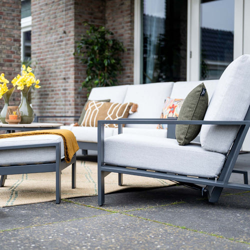 Garden Impressions loungestoel Coba verstelbaar donker grijs - valley sand